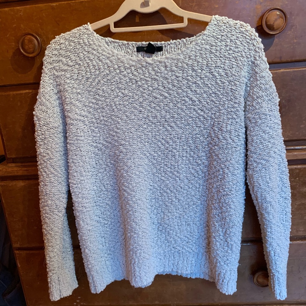Fluffy white sweater